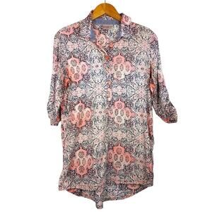 Canyon River Blues | Button Down Cotton 3/4 Shirt Small